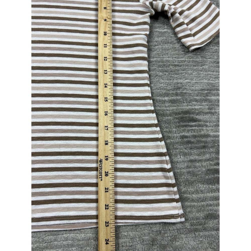 Time and Tru Top Womens Small Brown Striped Short Sleeve Cotton‎ Blend - Picture 5 of 11
